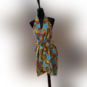 High low halter wrap dress & scarf. Size listed as ‘Free size’ one size fits all